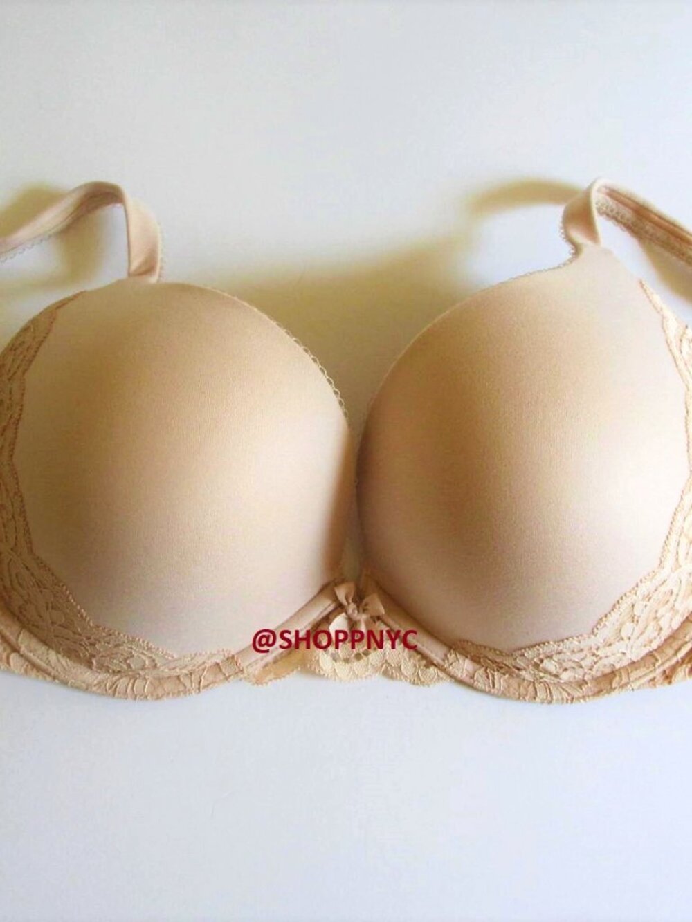 38DDD VICTORIA SECRET Body by Victoria Push-Up Bra Lace Trim Cream nwt - Picture 2 of 7